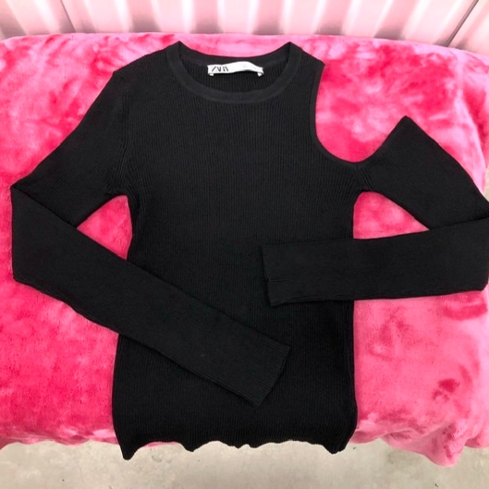 ZARA Cut Out Long Sleeves Tunic Top, S, Brand NEW!